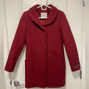 Aritzia Wilfred The Cocoon Coat - Red - Virgin Wool Cashmere - Size XS